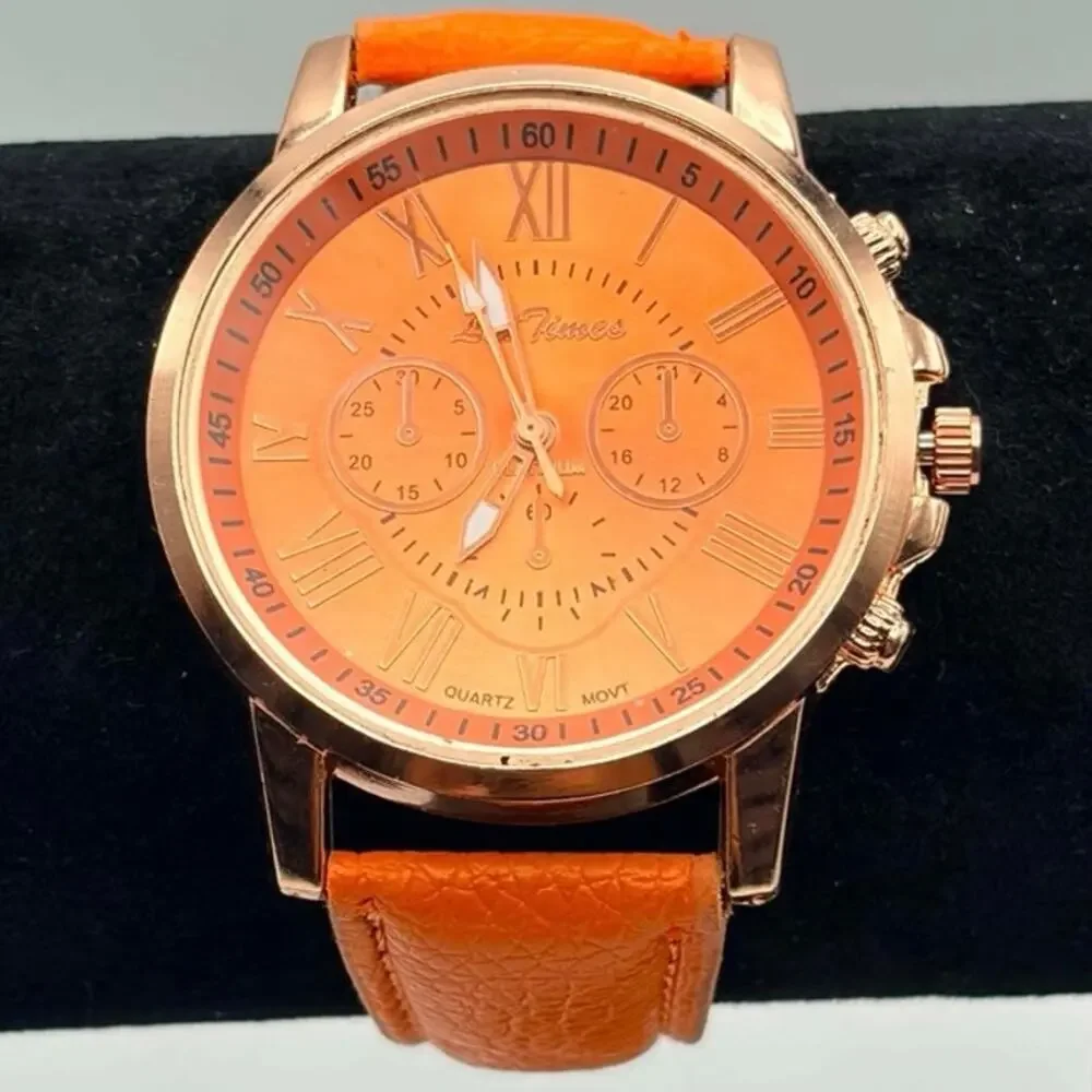 Rose Gold & Orange Lin Times Men’s Watch